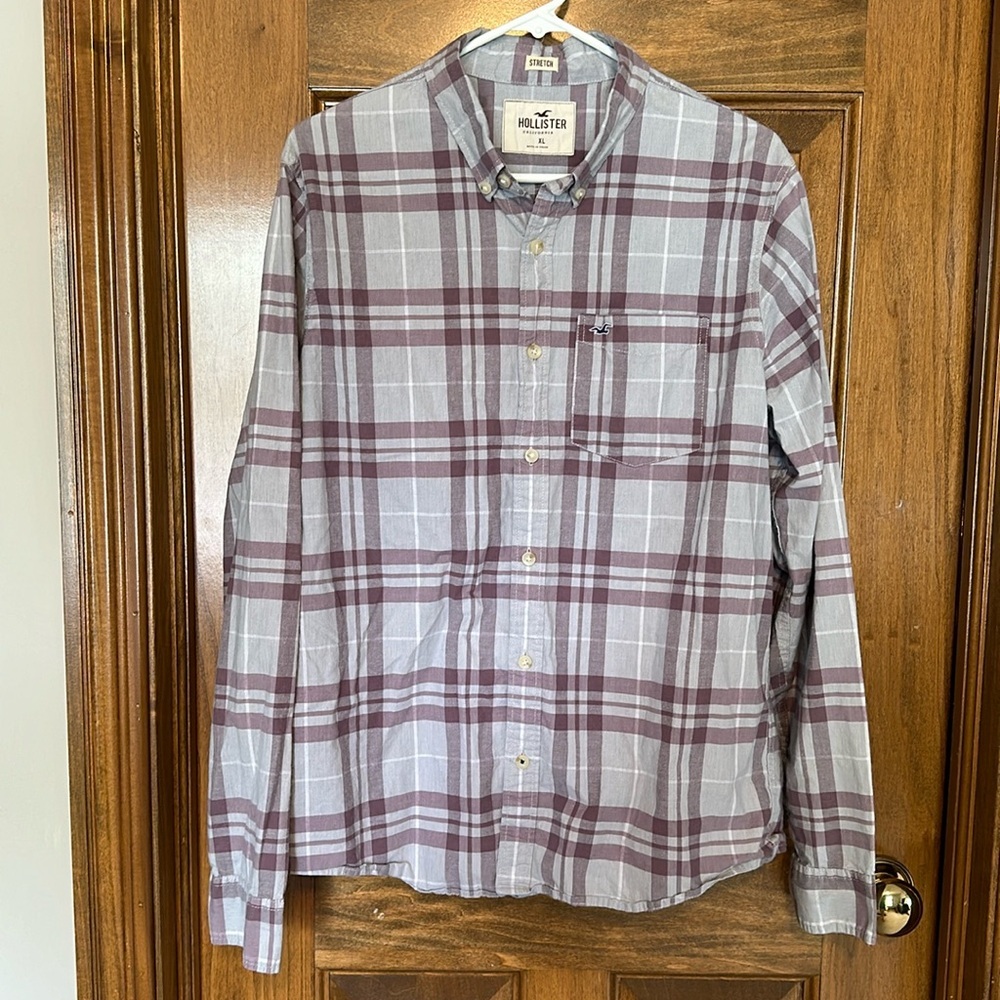 Plaid Stretch Button Down